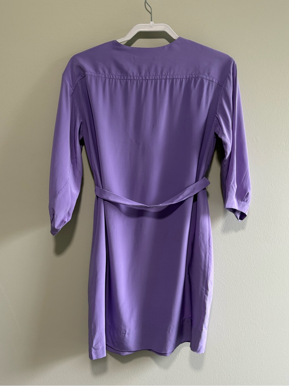 Diane von Furstenberg Julieta Silk Belted Shift Dress Pockets Lilac Purple 6 - Picture 7 of 12